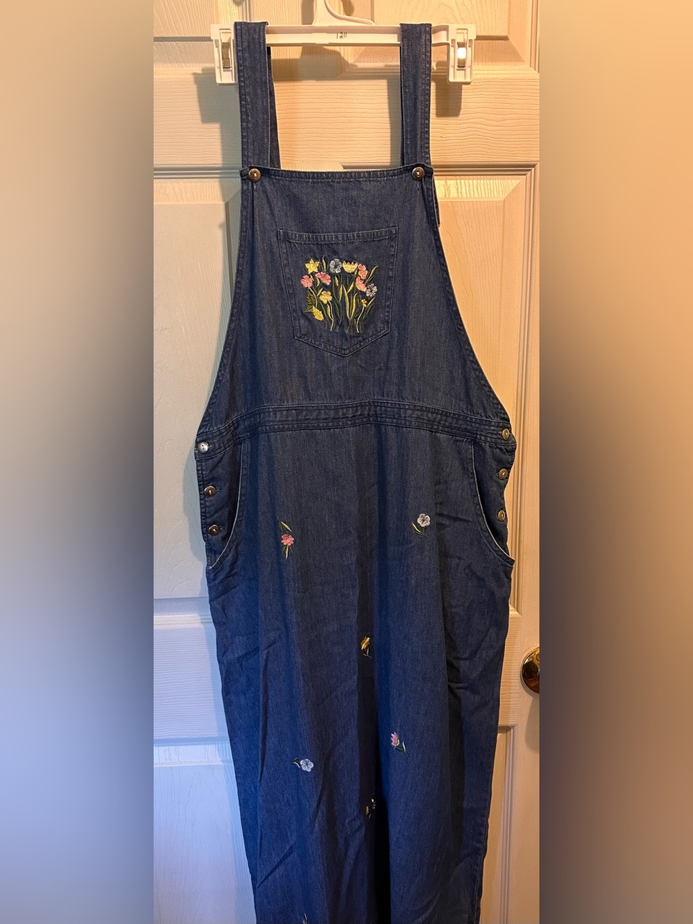 Denim Embroidered Women’s Blue Jean Dress Vintage Y2K, XL